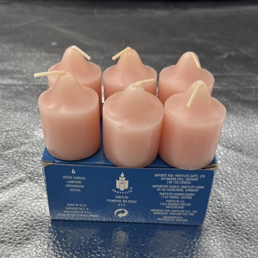 Vintage PARTYLite Indulgences V0045 Awakening Pink Votives Set 6 USA‎ Retired